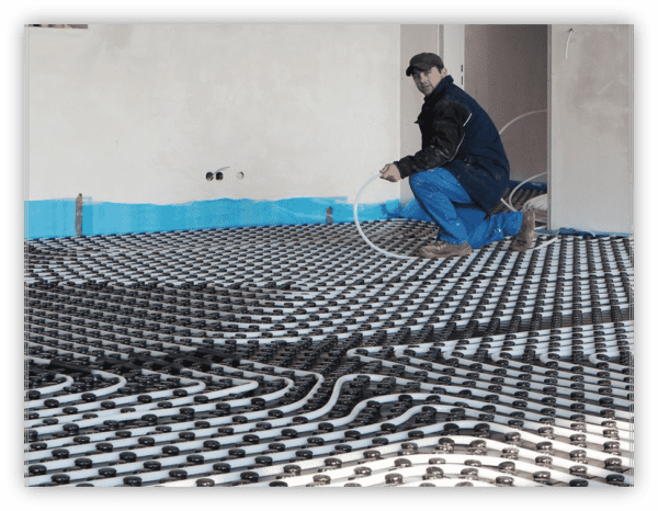 Radiant heat flooring system installation process